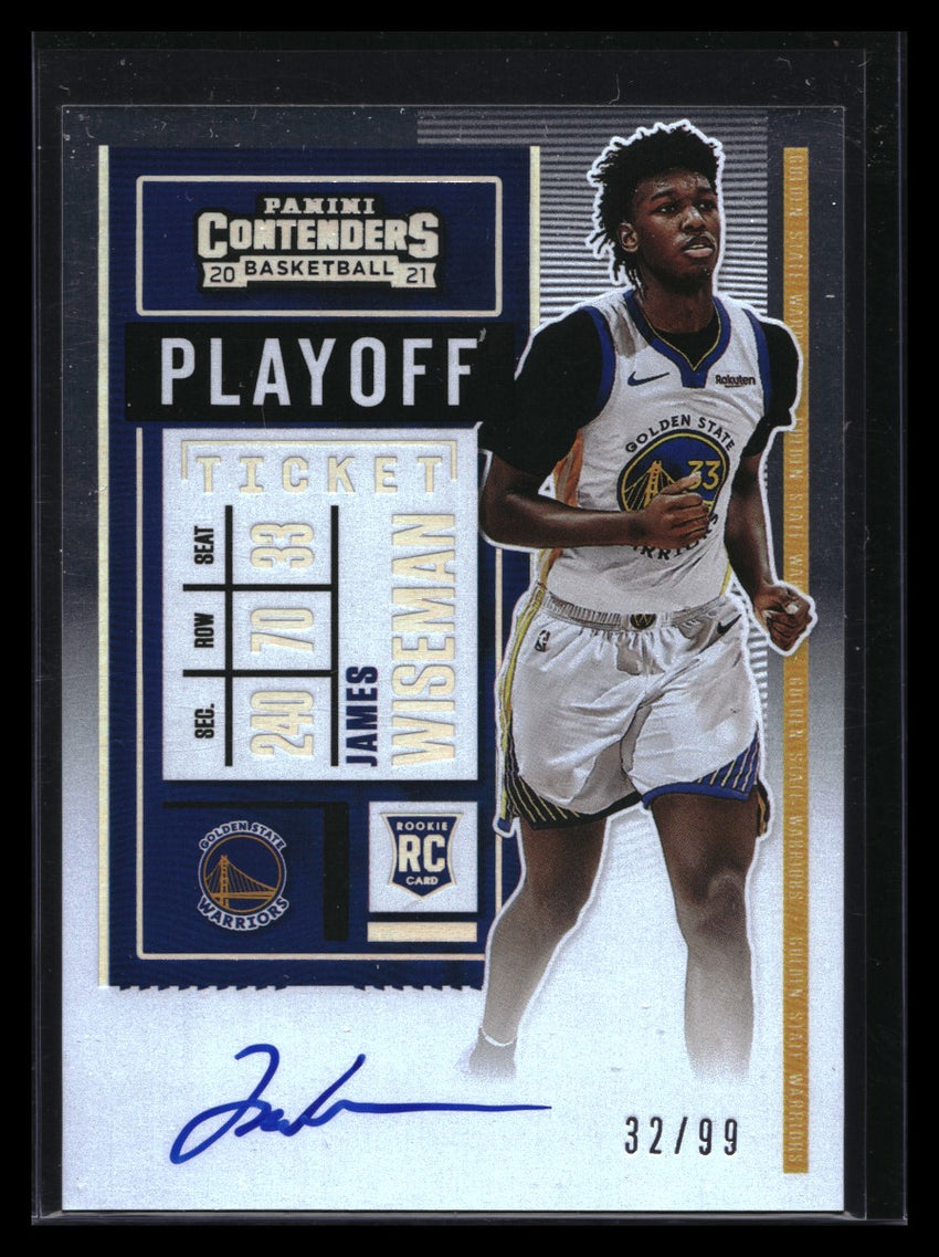 2020-21 Contenders James Wiseman Playoff Ticket Rookie Auto 32/99