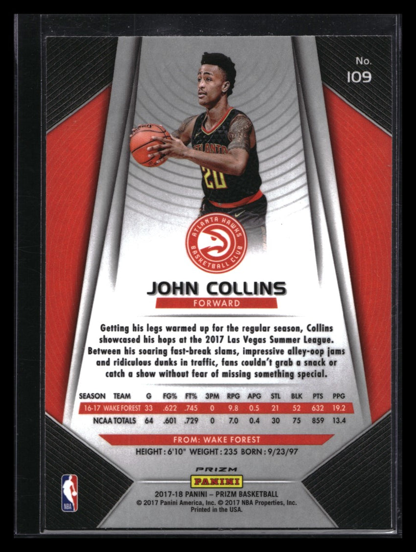 2017-18 Prizm John Collins Rookie Ruby Wave No 109