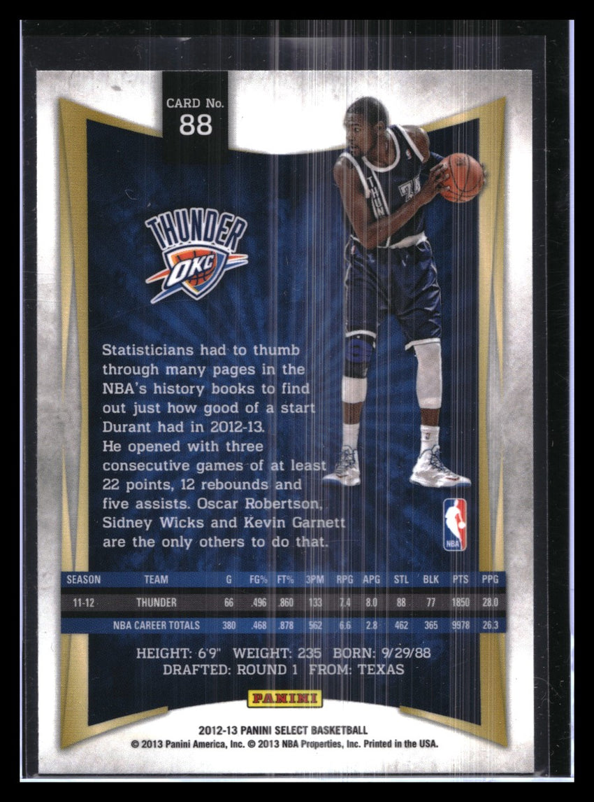 2012-13 Select KEVIN DURANT Base #88