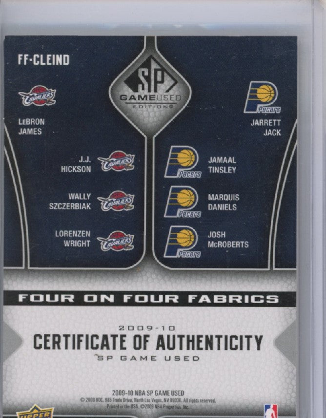 2009-10 SP Game Used LEBRON JAMES CAVS Four on Four Fabrics Quad Jersey 46/65