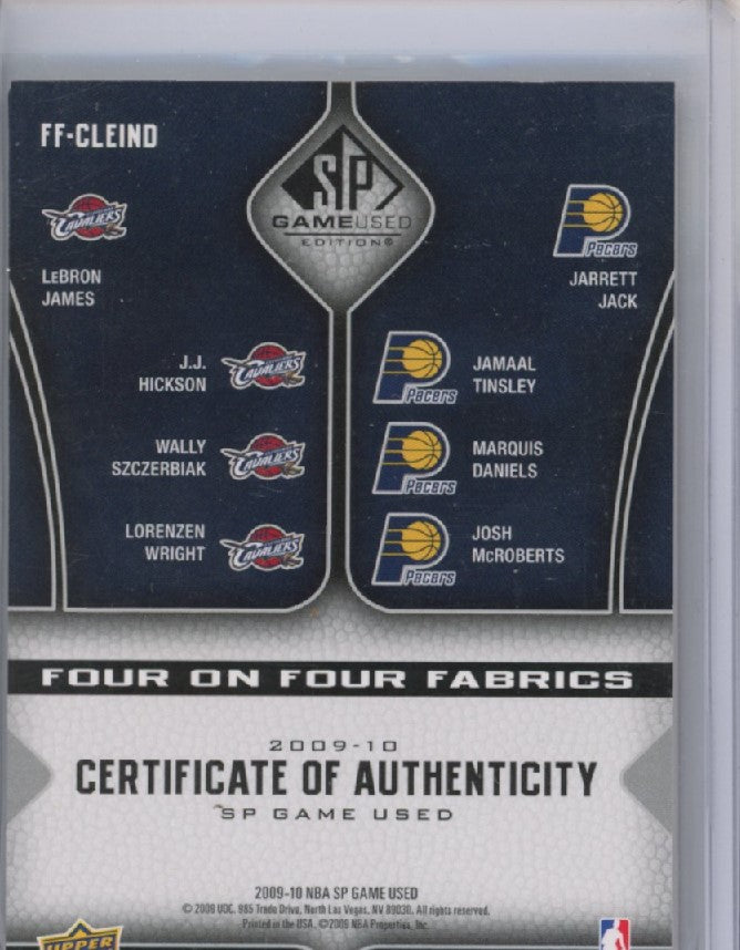 2009-10 Sp Game Used Lebron James Cavs Four On Four Fabrics Quad Jersey 46/65