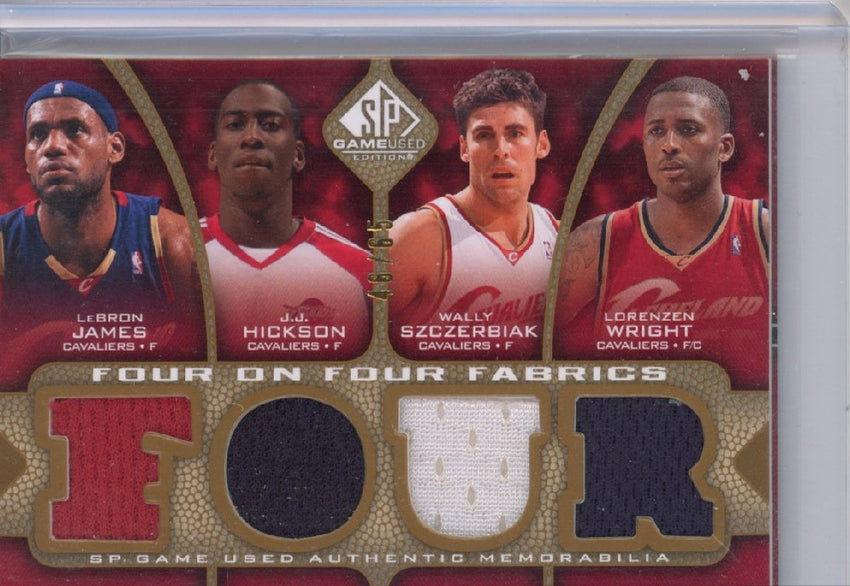 2009-10 Sp Game Used Lebron James Cavs Four On Four Fabrics Quad Jersey 46/65