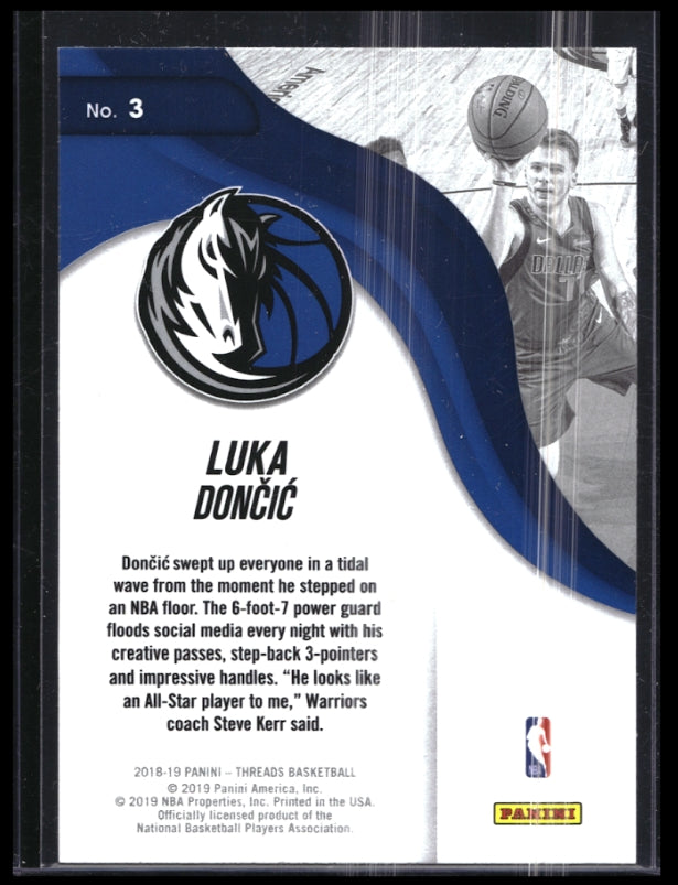 2018-19 Threads LUKA DONCIC Next Wave Base #3