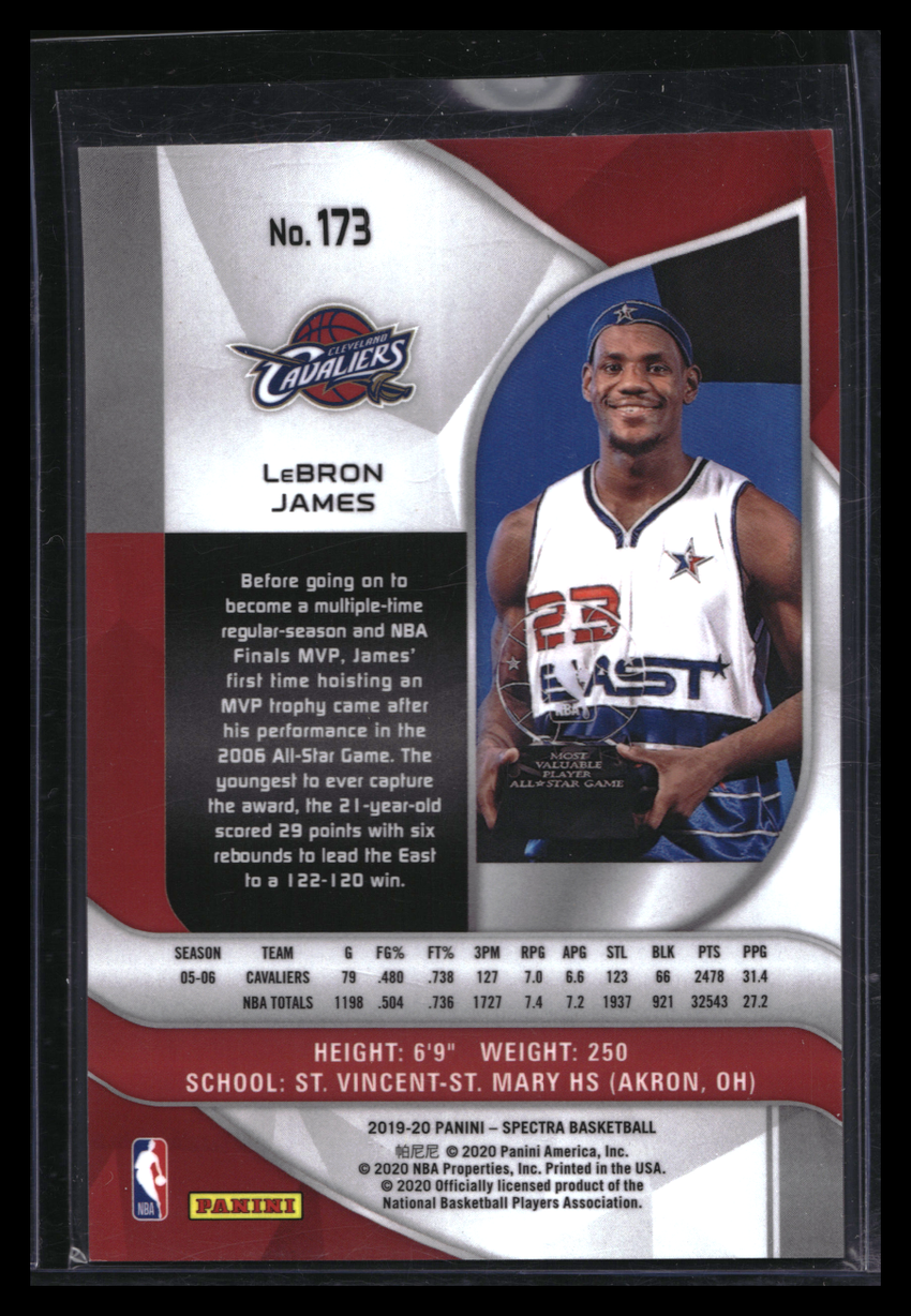 2019-20 Spectra Lebron James 2006 All-star Game Mvp Base No 173