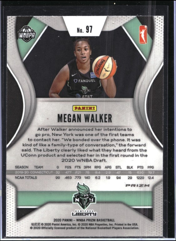 2020 WNBA Prizm MEGAN WALKER Rookie Silver #97