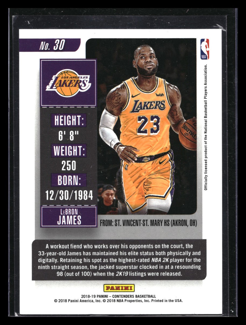 2018-19 Contenders Lebron James Conference Finals Ticket 32/135
