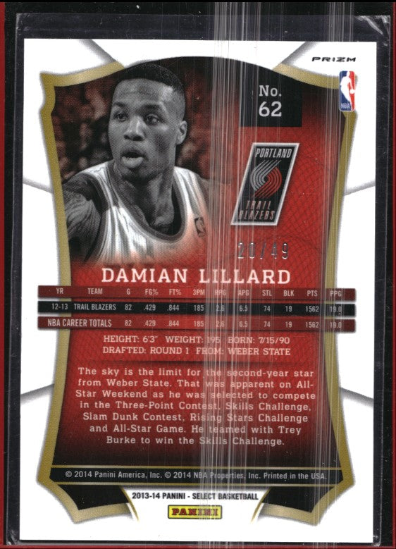 2013-14 Select Damian Lillard Blue Prizm 20/49