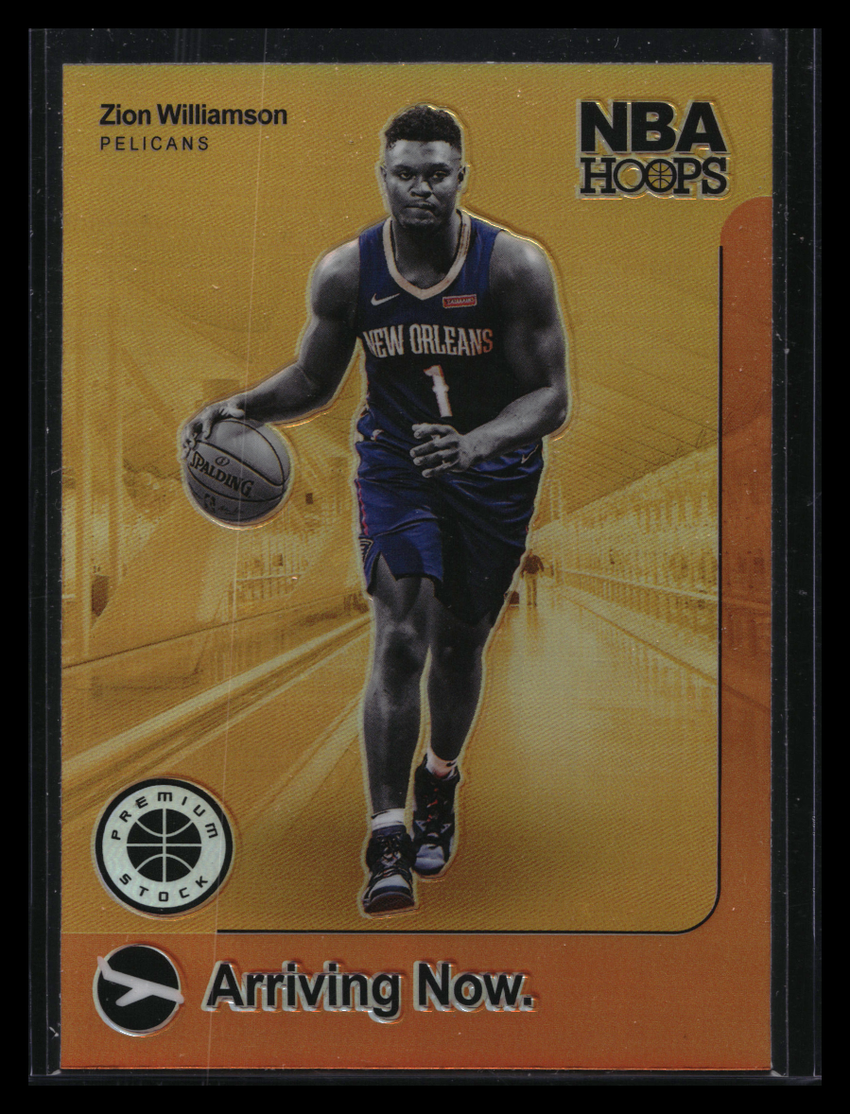 2019-20 Hoops Premium Stock Zion Williamson Arriving Now Rookie Silver No 2