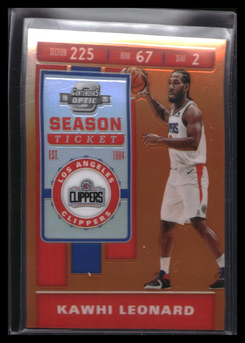 2019-20 Contenders Optic Kawhi Leonard Season Ticket Orange Prizm 26/49