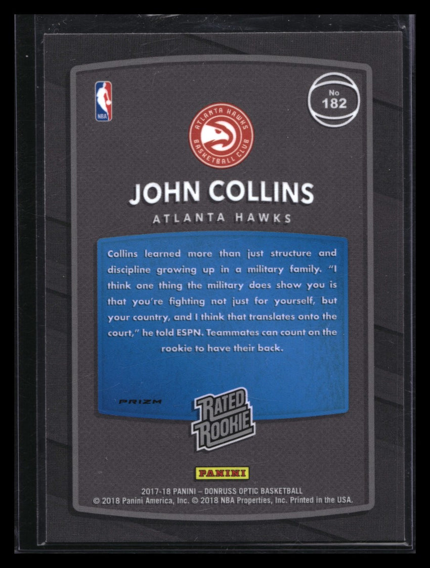 2017-18 Donruss Optic JOHN COLLINS Rated Rookie Holo Silver #182