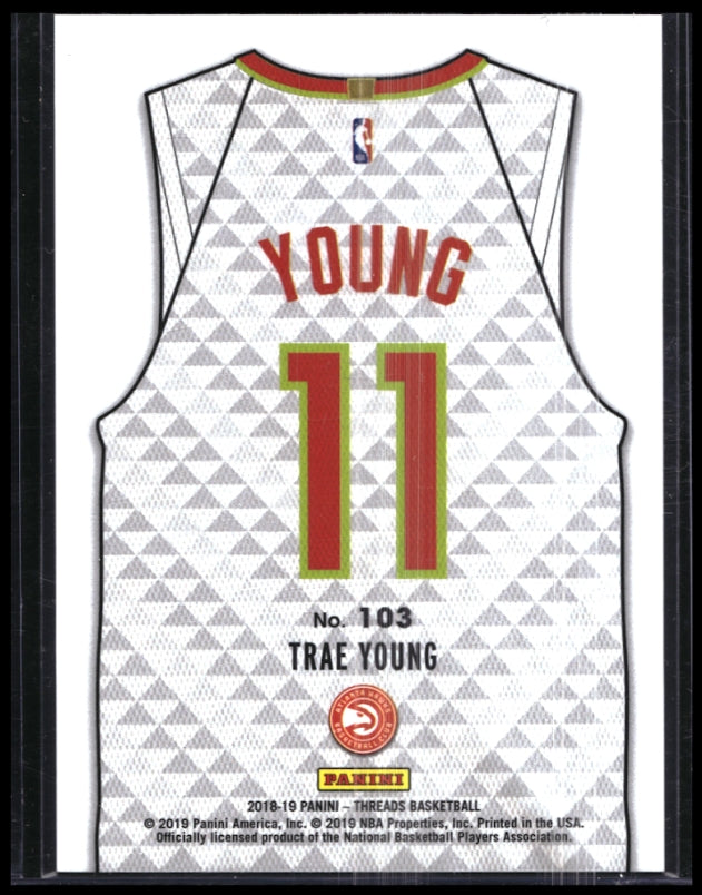 2018-19 Threads Trae Young Associaton Jersey Rookie Premium Silver 64/199