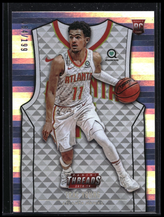 2018-19 Threads Trae Young Associaton Jersey Rookie Premium Silver 64/199