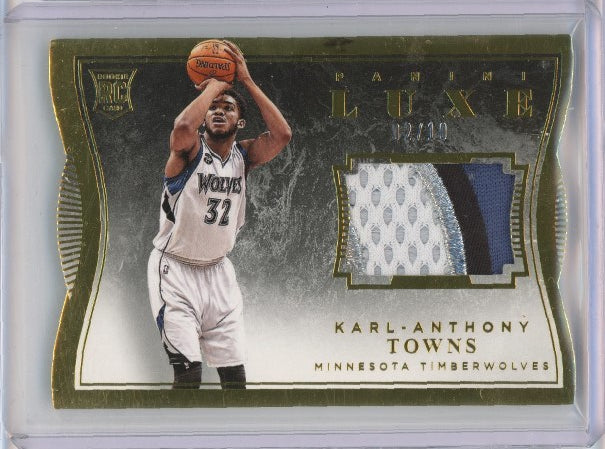 2015-16 Luxe Karl-anthony Towns Rookie Patch Die-cut Gold 2/10