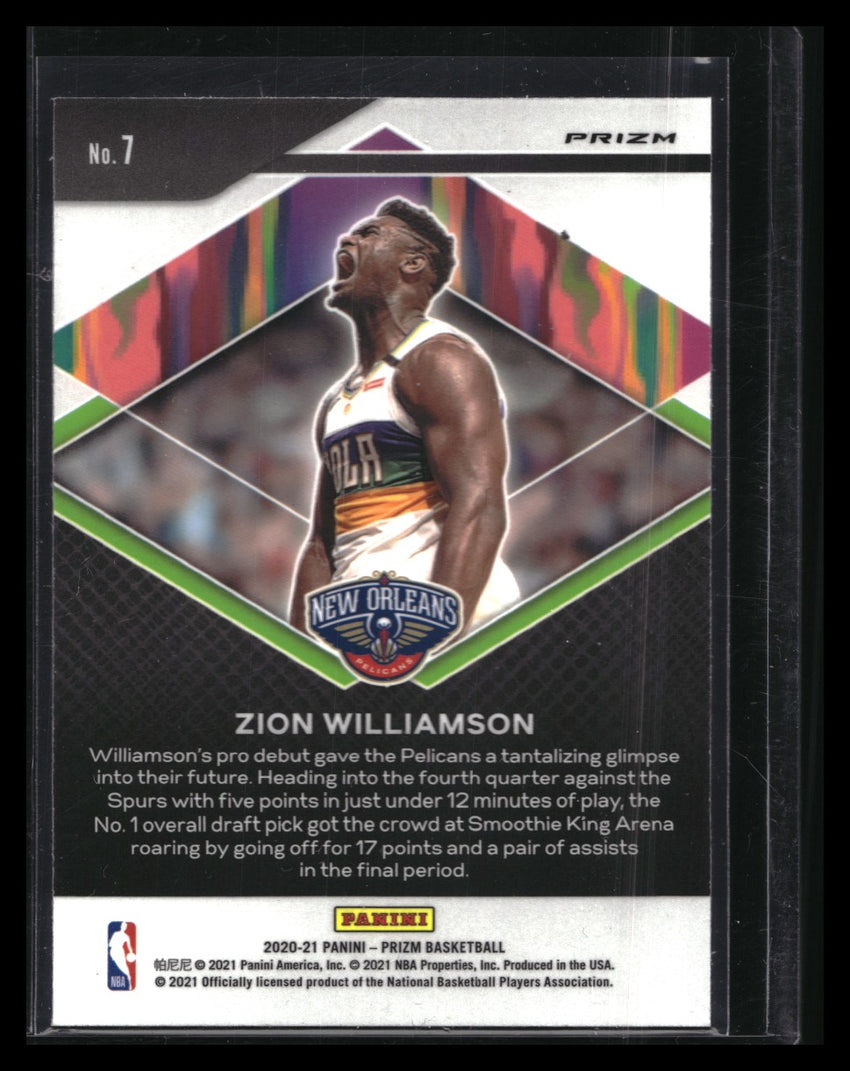 2020-21 Prizm ZION WILLIAMSON Fearless Silver Prizm #7