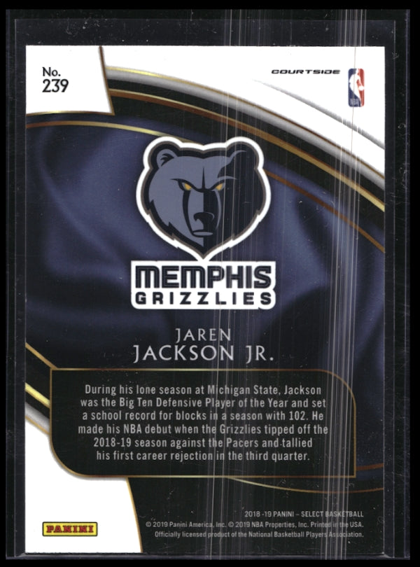 2018-19 Select JAREN JACKSON JR. Courtside Rookie Base #239