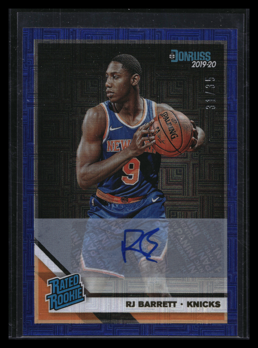 2019-20 Donruss Rj Barrett Choice Rated Rookie Signatures Auto Blue Mojo 31/35