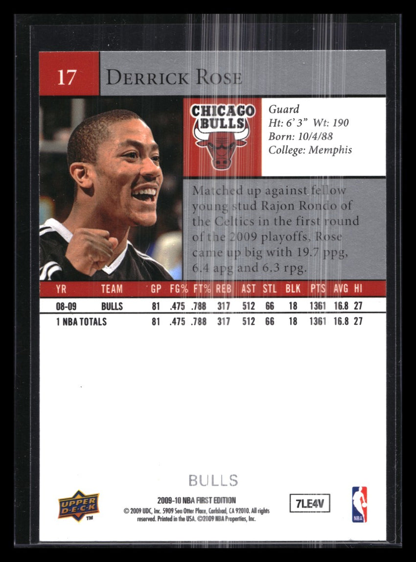 2009-10 Upper Deck Derrick Rose 1st Edition Silver No 17