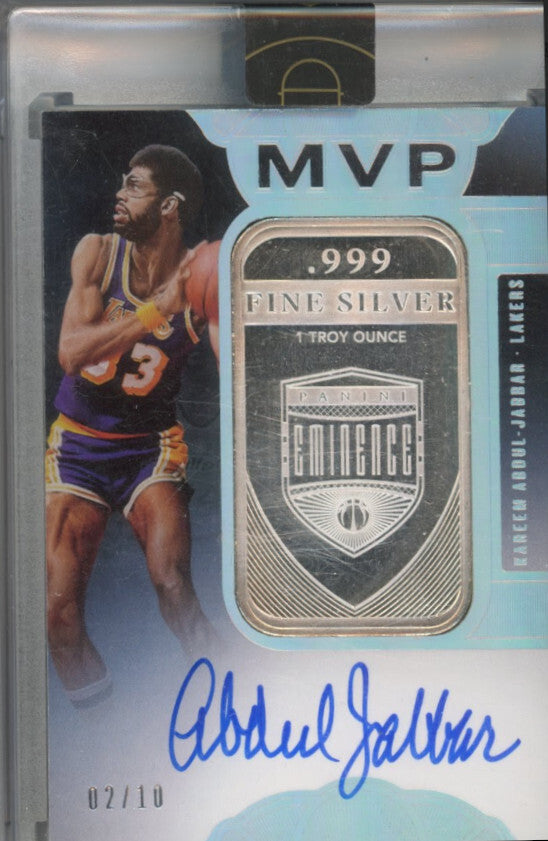 2019-20 Eminence Kareem Abdul-jabbar Mvp Metal Auto .999 Fine Silver 2/10