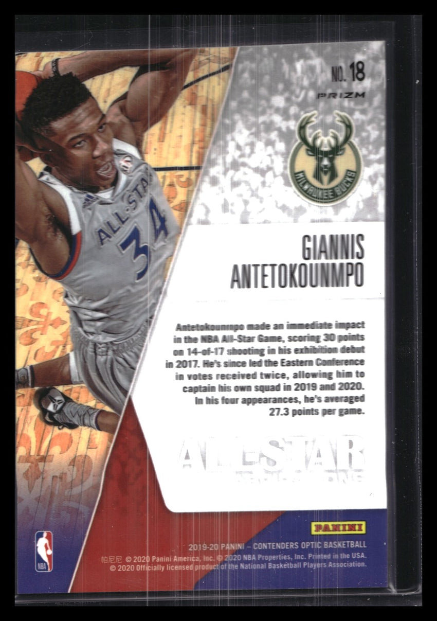 2019-20 Contenders Optic GIANNIS ANTETOKOUNMPO All-Star Aspirations Blue Ice #18