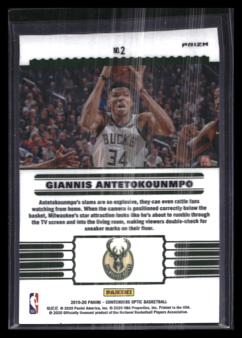 2019-20 Contenders Optic GIANNIS ANTETOKOUNMPO Front-Row Seat Blue Ice #2