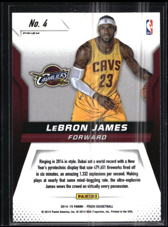 2014-15 Prizm Lebron James Fireworks Silver No 4