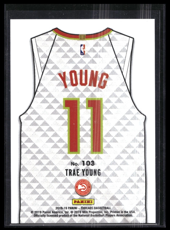 2018-19 Threads Trae Young Associaton Jersey Rookie Premium Blue Dazzle 57/75