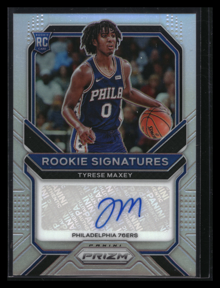 2020-21 Prizm Tyrese Maxey Rookie Signatures Auto Silver Prizm No Tmx