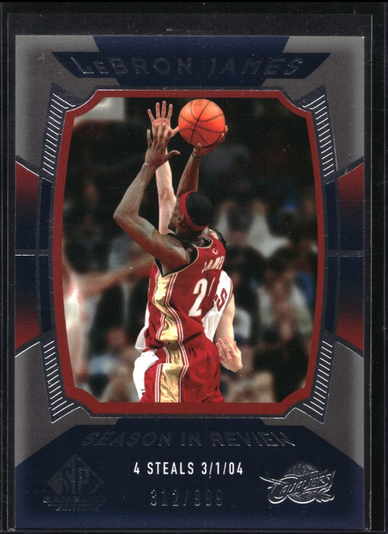 2004 Sp Game Used Lebron James Season In Review Silver 312/999