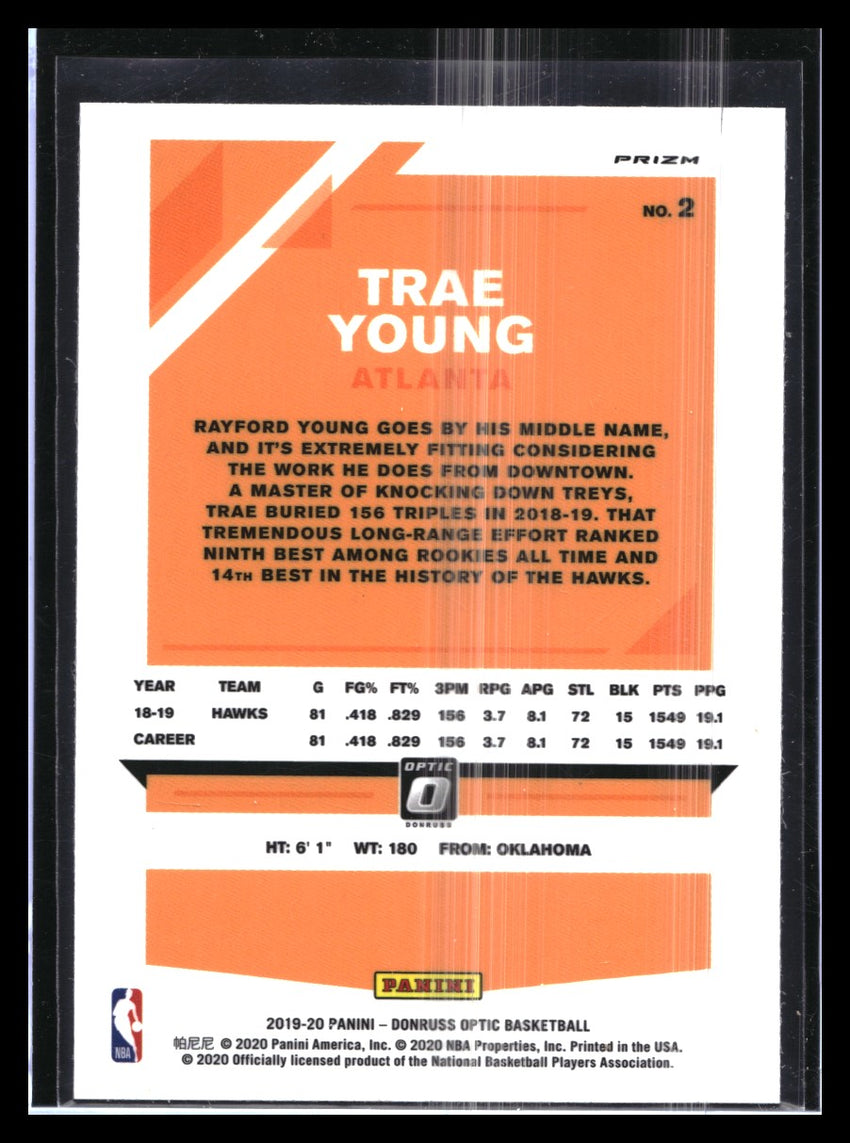 2019-20 Donruss Optic TRAE YOUNG Purple #2