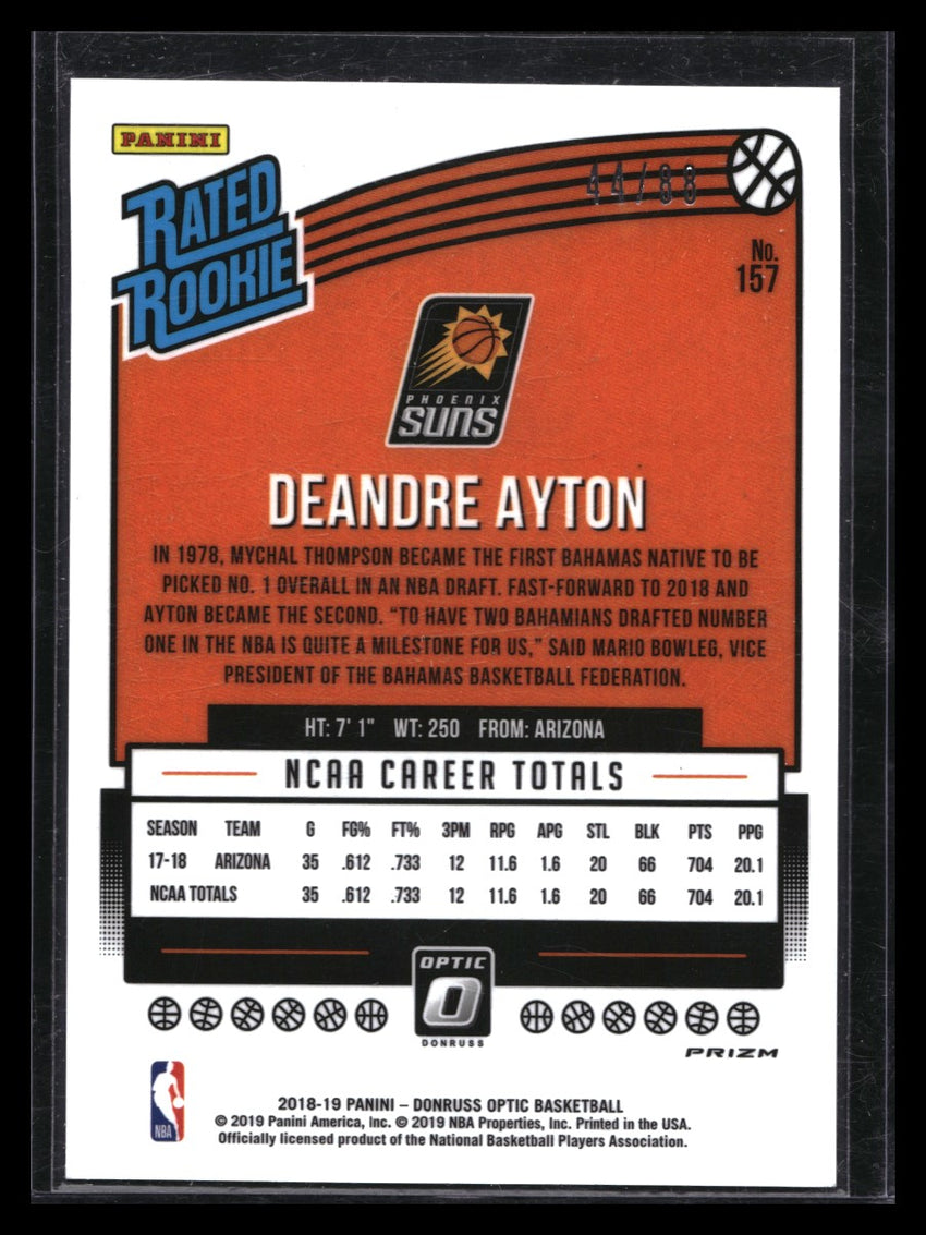 2018-19 Donruss Optic Deandre Ayton Rated Rookie Choice Red Mojo 44/88