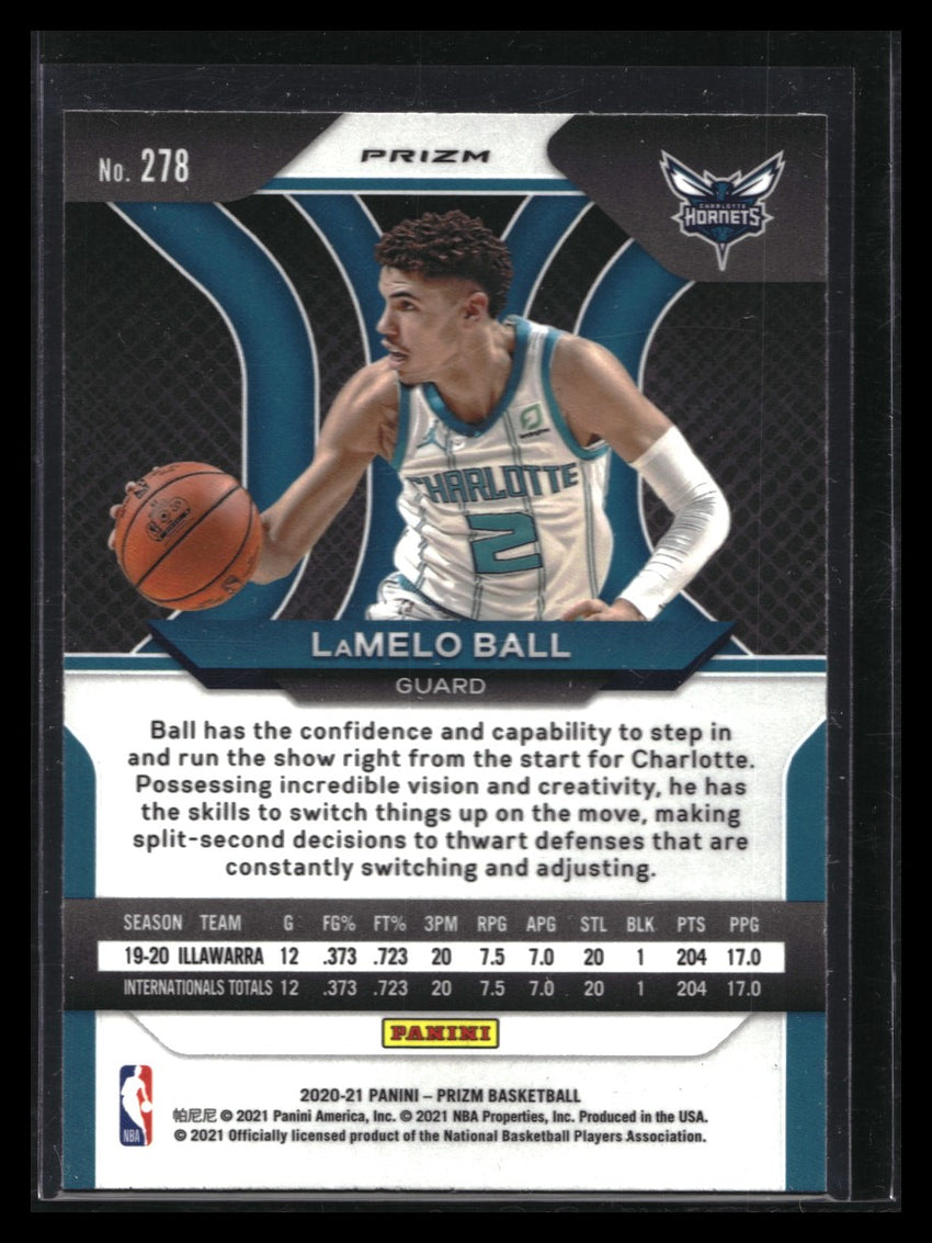 2020-21 Prizm Lamelo Ball Rookie Hyper Prizm No 278 A