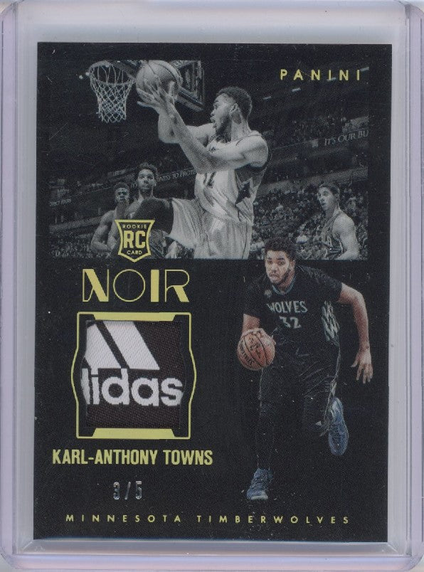 2015-16 Noir Karl-anthony Towns Acetate Rookie Patch Prime Tag Adidas 3/5