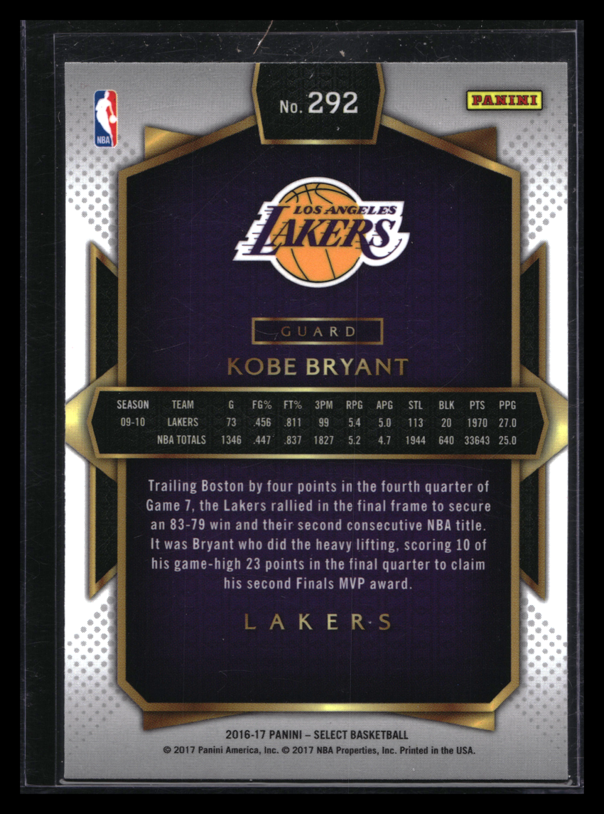 2016-17 Select Kobe Bryant Courtside Base No 292