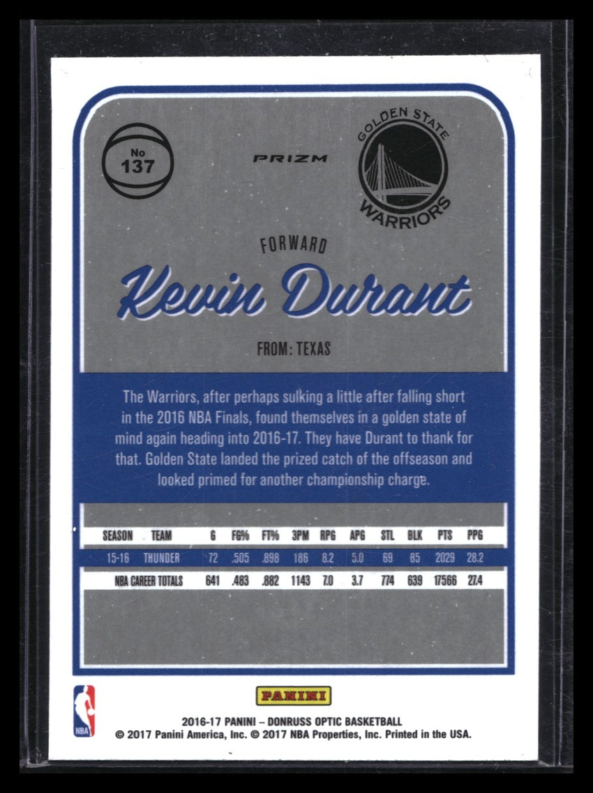 2016-17 Donruss Optic Kevin Durant Holo Silver No 137