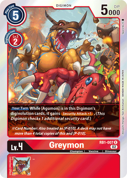 Greymon RB1-007 R - Rare RB01 Resurgence Booster