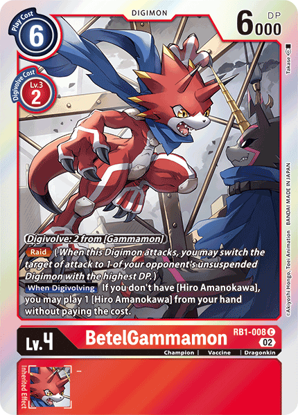 BetelGammamon RB1-008 C - Common RB01 Resurgence Booster