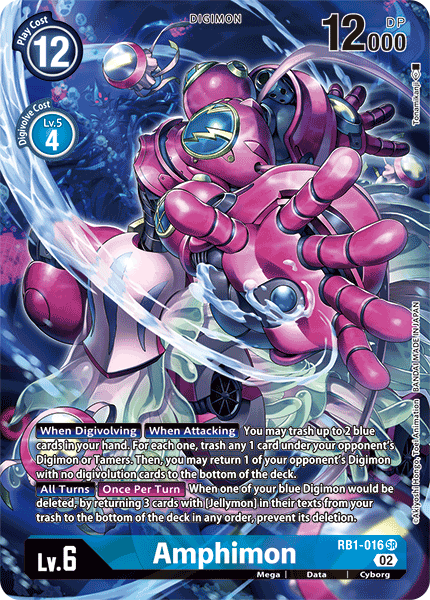 Amphimon (Textured Alternate Art) RB1-016 SR - Super Rare RB01 Resurgence Booster