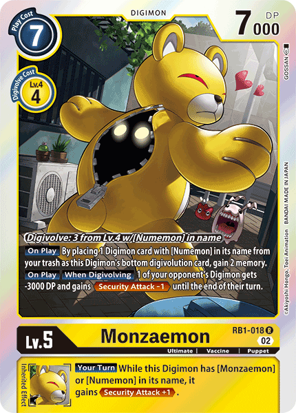 Monzaemon RB1-018 R - Rare RB01 Resurgence Booster