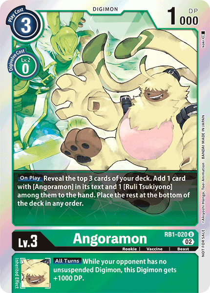 Angoramon (Box Topper) RB1-020 U - Uncommon RB01 Resurgence Booster
