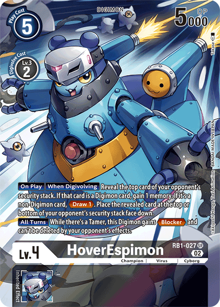 HoverEspimon (Textured Alternate Art) RB1-027 SR - Super Rare RB01 Resurgence Booster