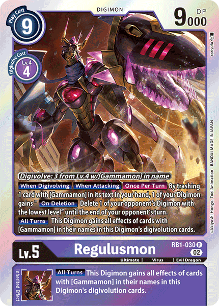 Regulusmon RB1-030 R - Rare RB01 Resurgence Booster
