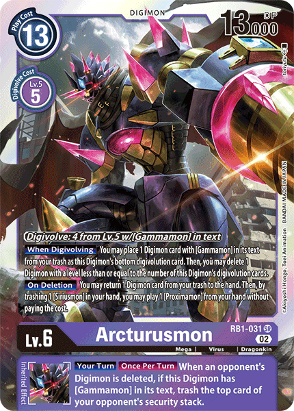 Arcturusmon RB1-031 SR - Super Rare RB01 Resurgence Booster