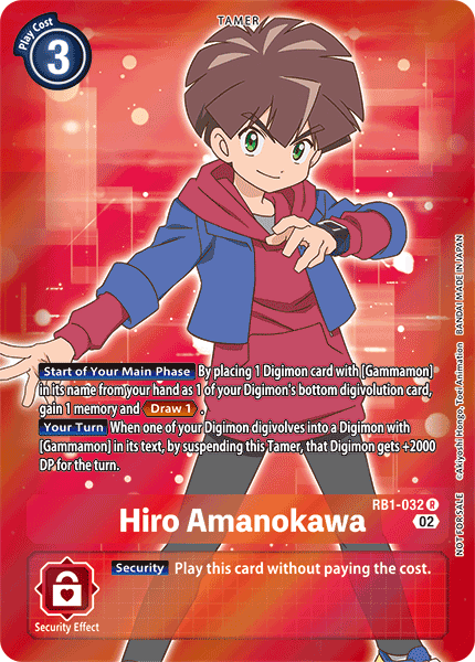 Hiro Amanokawa (Box Topper) RB1-032 R - Rare RB01 Resurgence Booster