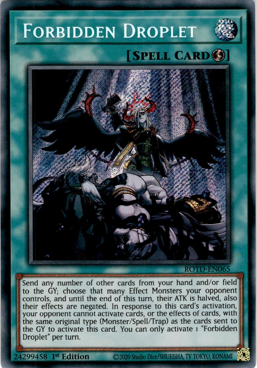 Forbidden Droplet - ROTD-EN065 - Secret Rare 1st Edition-Cherry Collectables