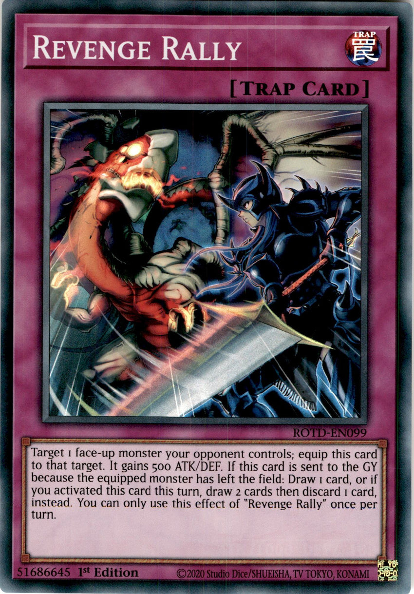 Revenge Rally 3x - ROTD-EN099 - Super Rare 1st Edition - PLAYSET (3)-Cherry Collectables