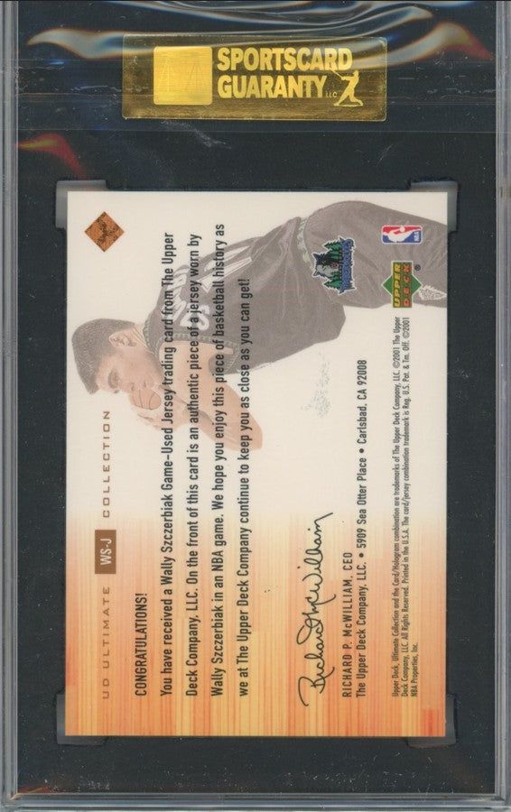 2000-01 Ud Ultimate Collection Wally Szczerbiak Jersey Bronze Ws-j SGC 8.5 253