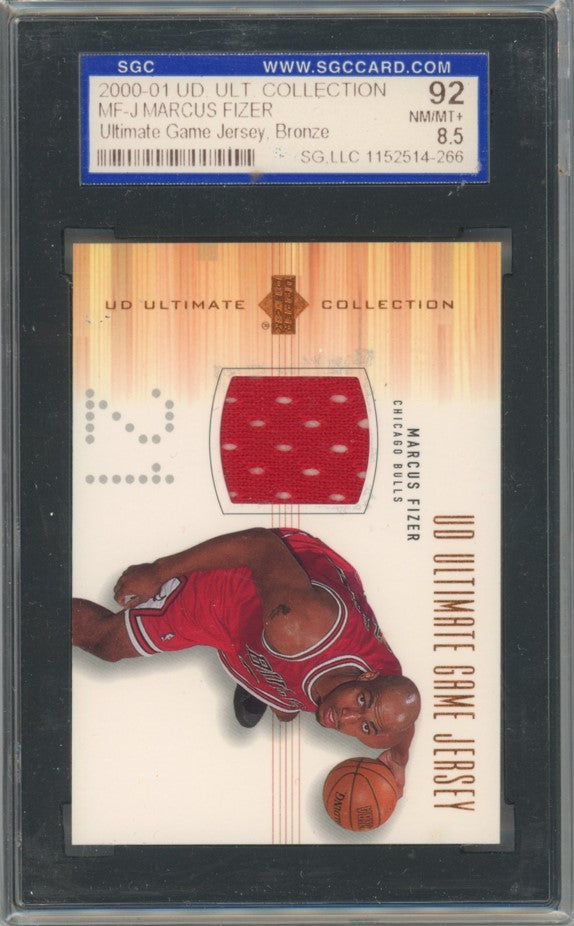 2000-01 Ud Ultimate Collection Marcus Fizer Jersey Bronze Mf-j Sgc 8.5 266