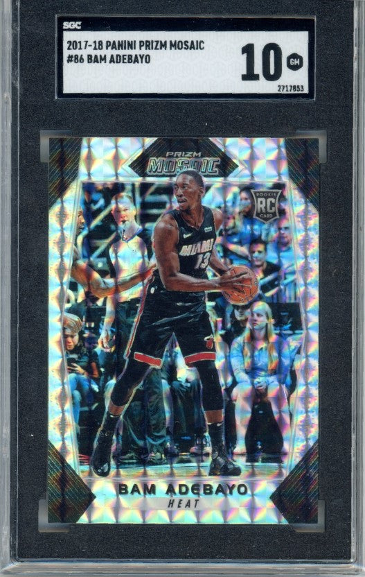 2017-18 Prizm Mosaic Bam Adebayo Base Rookie Prizm No 86 SGC 10 853