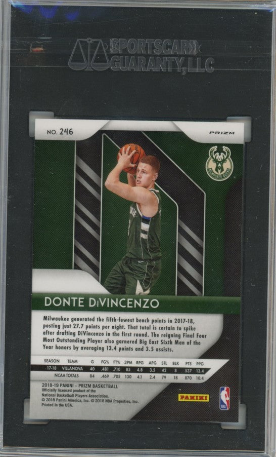 2018-19 Prizm Donte Divincenzo Red White Blue Prizm Rookie No 246 SGC 10 753