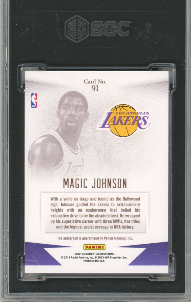 2012-13 Momentum Magic Johnson Black Auto 1/1 SGC 7.5/10